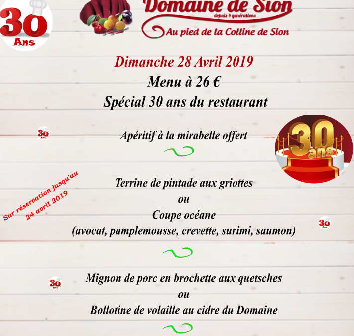 Les 30 ans du Restaurant
